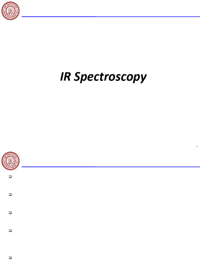 Lecture IR Spectroscopy | PDF