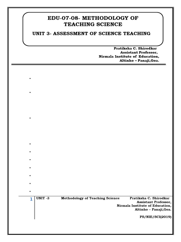 Unit 3 Science Methodology | PDF