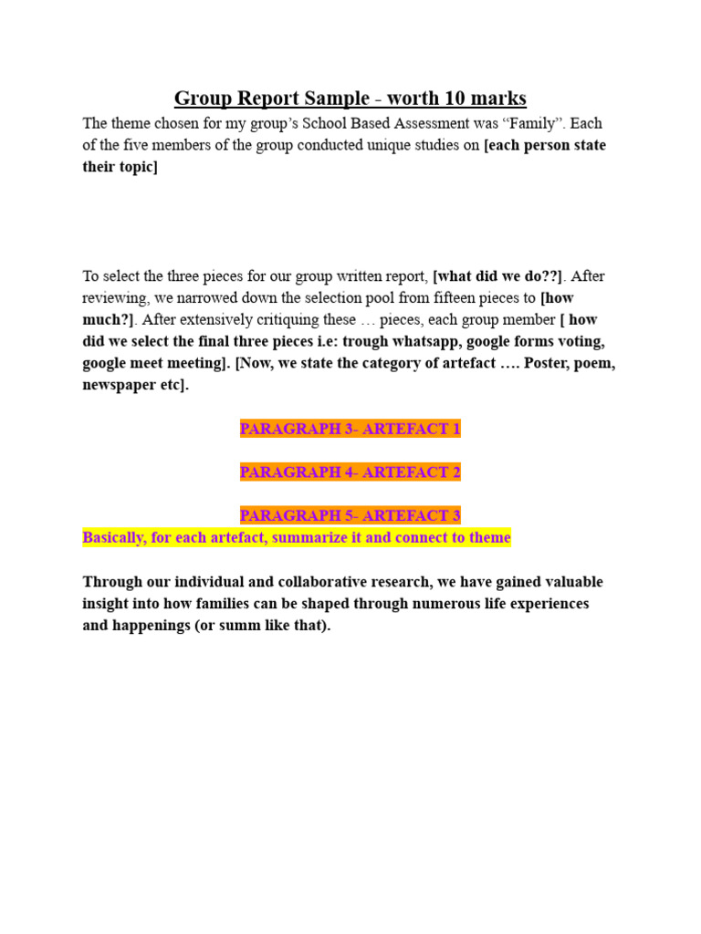 Group Report Sample | PDF