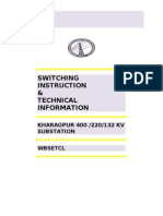 Switching Instruction & Technical Information: KHARAGPUR 400 /220/132 KV Substation Wbsetcl