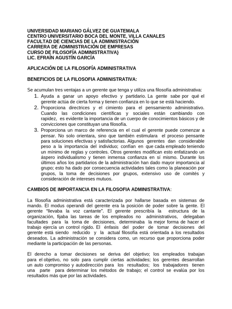 APLICACI%C3%93N+DE+LA+FILOSOF%C3%8DA+ADMINISTRATIVA | PDF