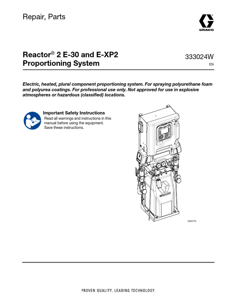 333024EN-W, Manual, Reactor® 2 E-30 and E-XP2 Proportioning System ...