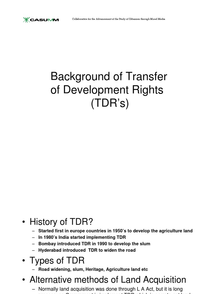 Transfer of Development Rights Overview | PDF | Home & Garden