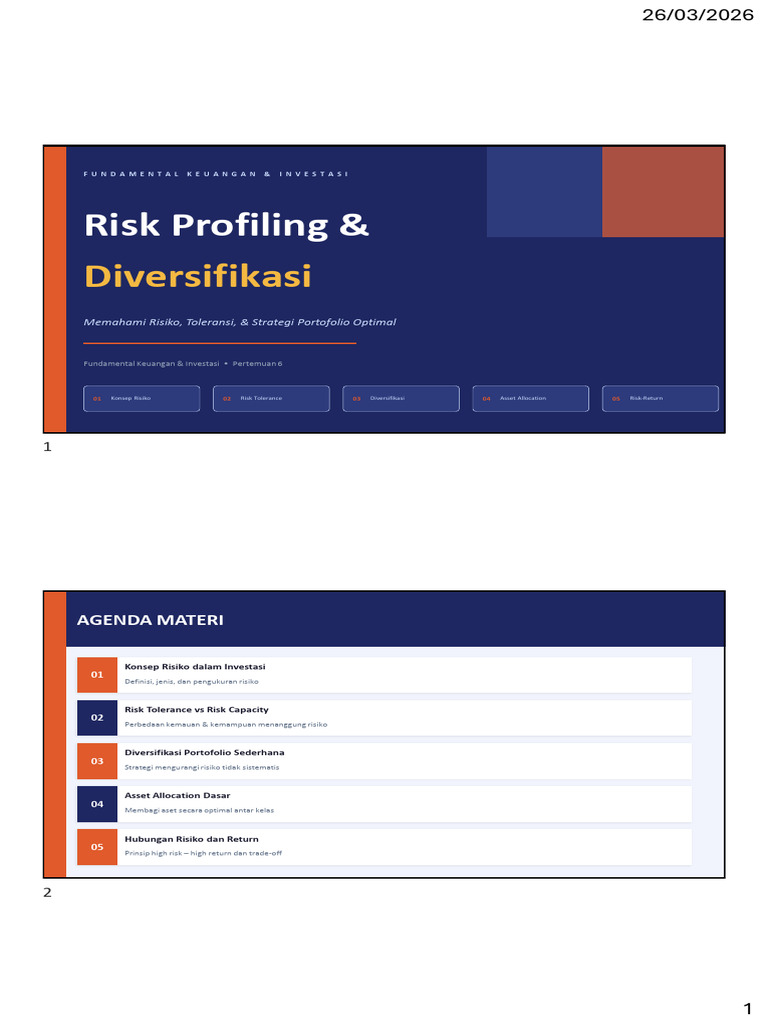 Risk Profiling Diversifikasi FKI | PDF