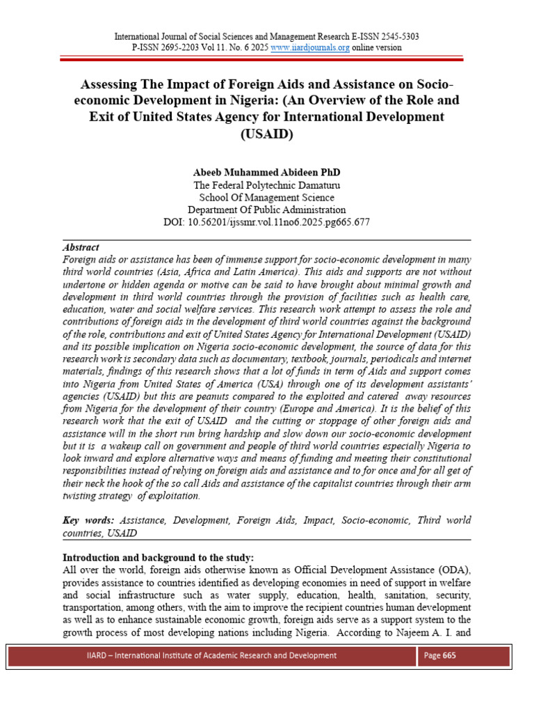 ASSESSING THE IMPACT OF FOREIGN 665-677 (1) | PDF | Aids | United ...
