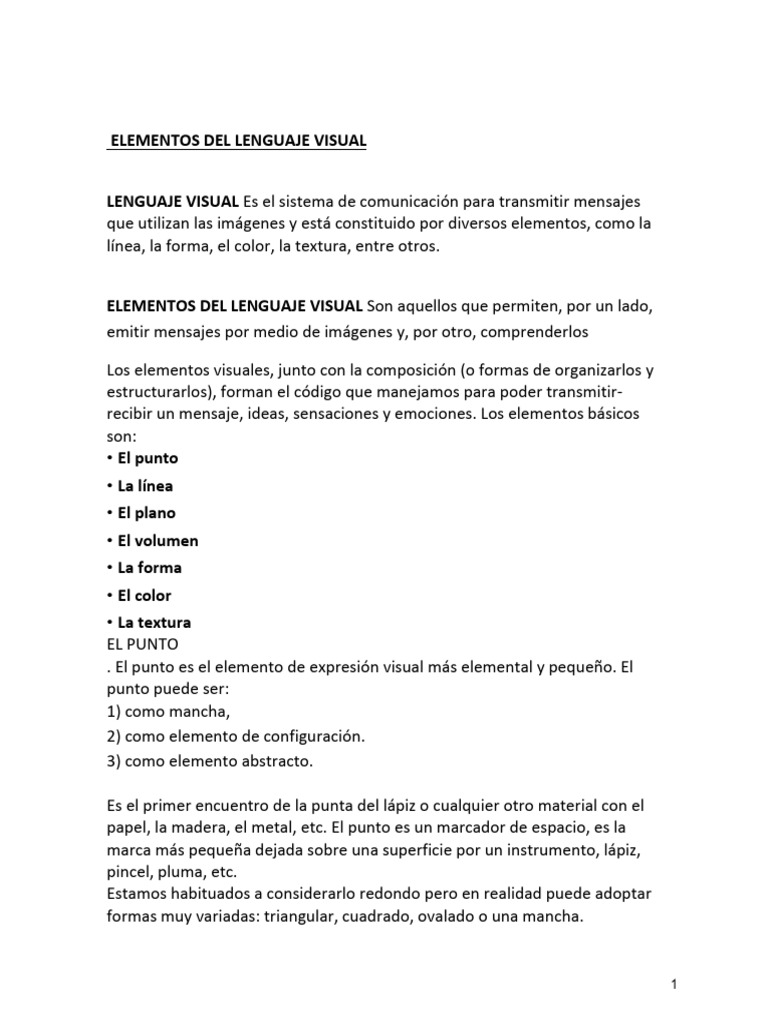 ELEMENTOS DEL LENGUAJE VISUAL 4año | PDF | Color | Rojo