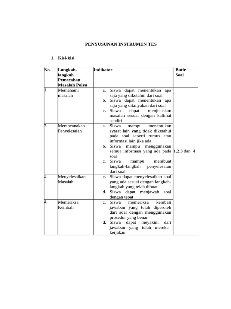 Instrumen Tes 30 Maret | PDF