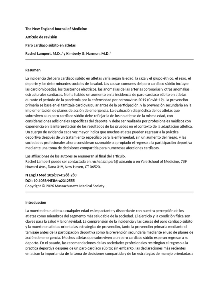 The New England Journal of Medicine | PDF | Paro cardíaco ...