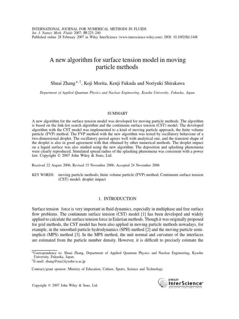 2007 - Zhang - A new algorithm for surface tension model in moving ...