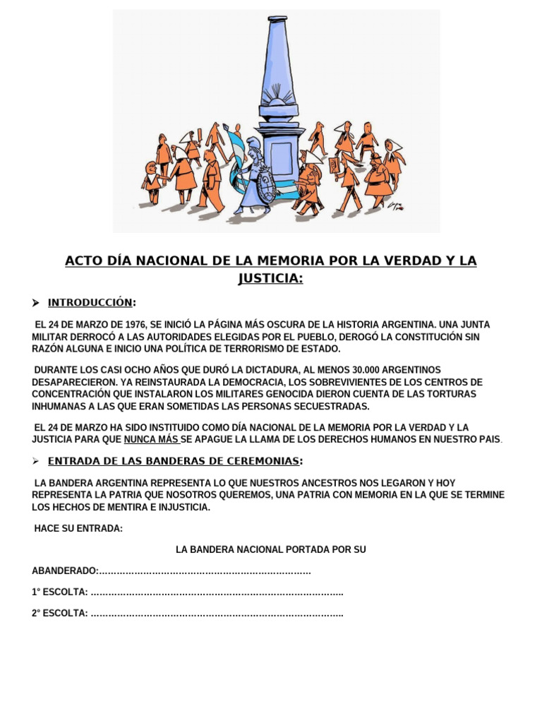 Acto Día Nacional de La Memoria Por La Verdad y La Justicia | PDF