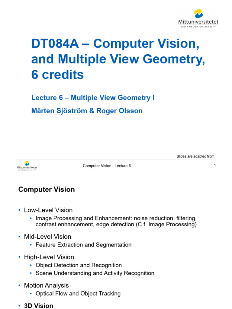 Lecture 6 - Multiview Geometry I | PDF | Eigenvalues And Eigenvectors ...