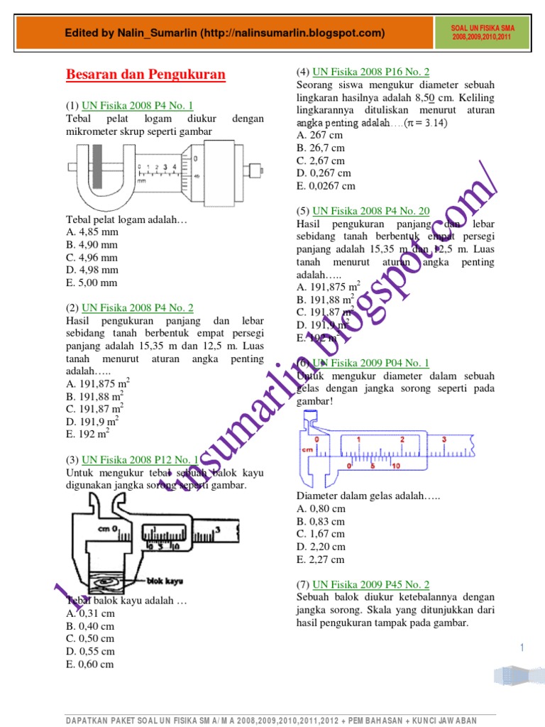 Kumpulan Soal UN Fisika SMA 2008 2009 2020 2020 PDF Kumpulan Soal UN Fisika SMA 2008 2009 2020 2020 PDF
