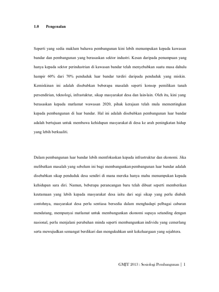 Pembangunan Luar Bandar Pdf