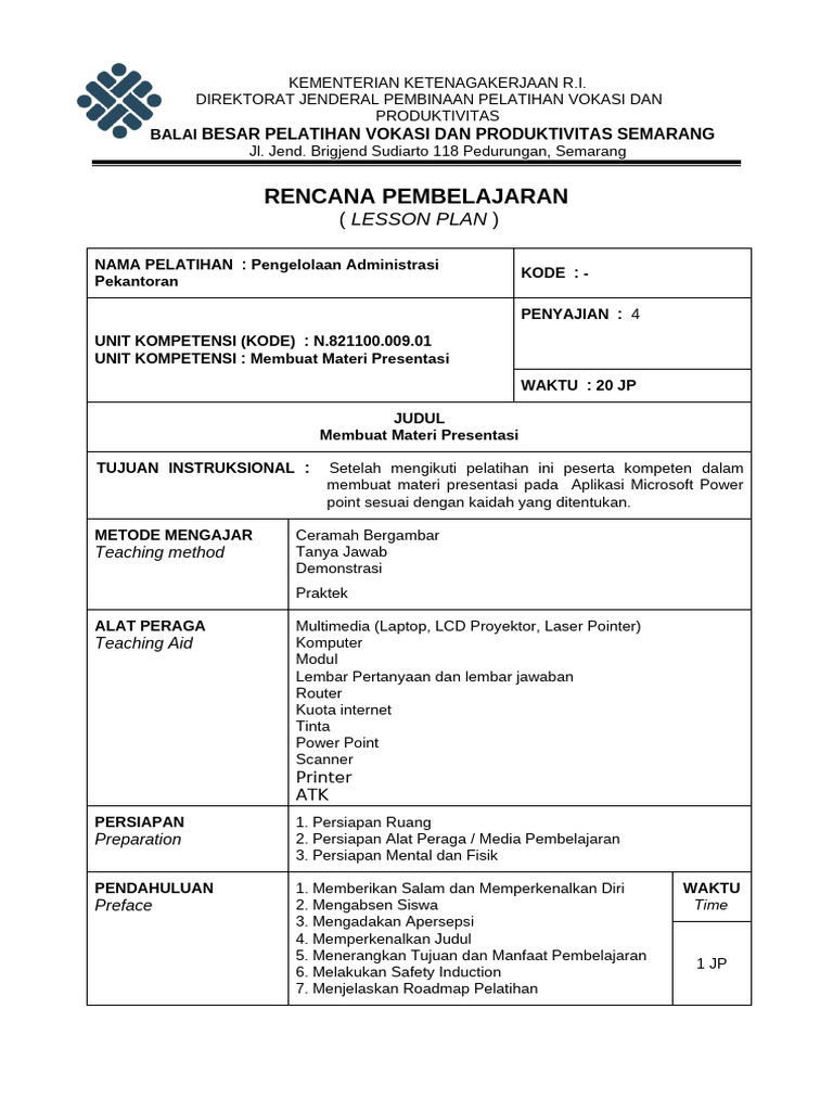 1. Contoh Lesson Plan (1) | PDF