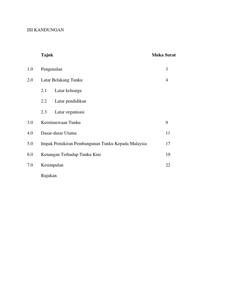 Latar Belakang Tunku Abdul Rahman Pdf