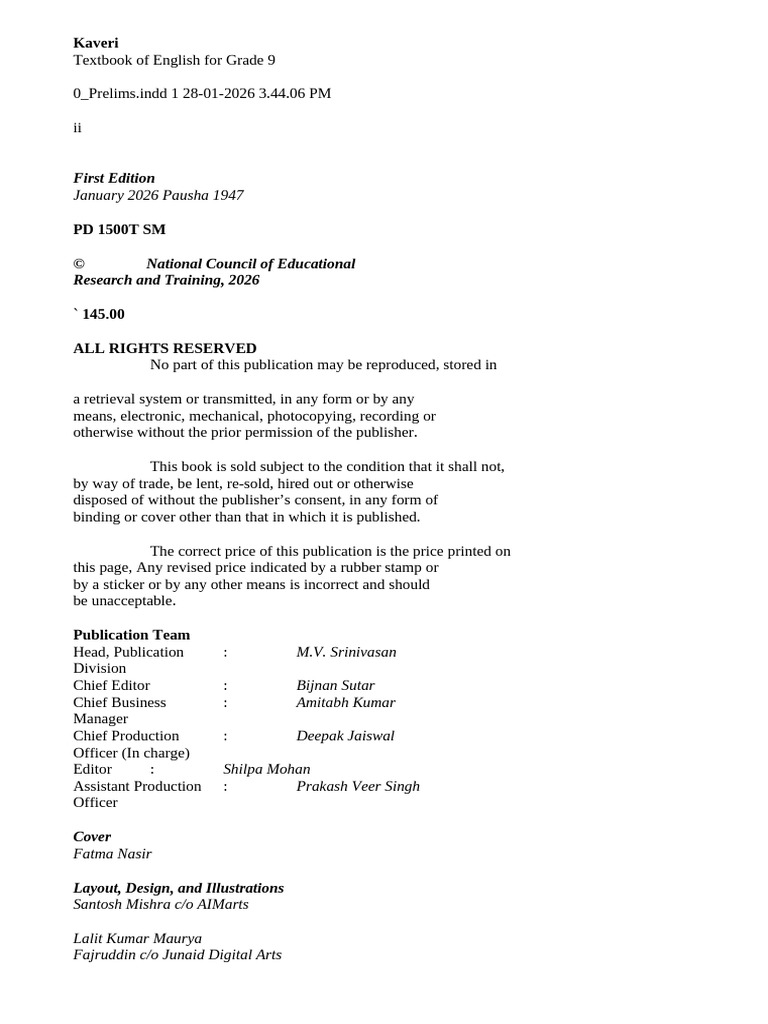 Kaveri English Text Book Class 9 | PDF