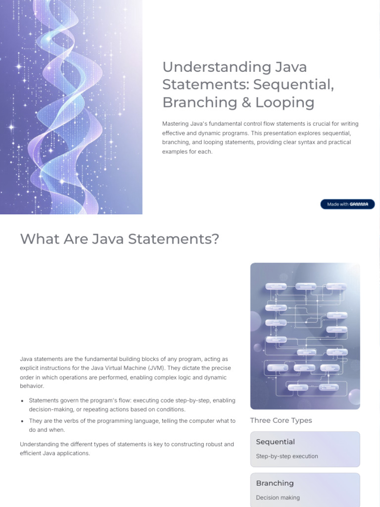 Understanding Java Statements Sequential Branching and Looping | PDF