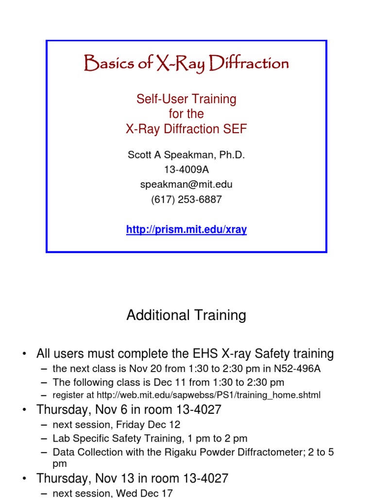 X-Ray Diffraction Fundamentals | PDF | Teaching Methods & Materials ...