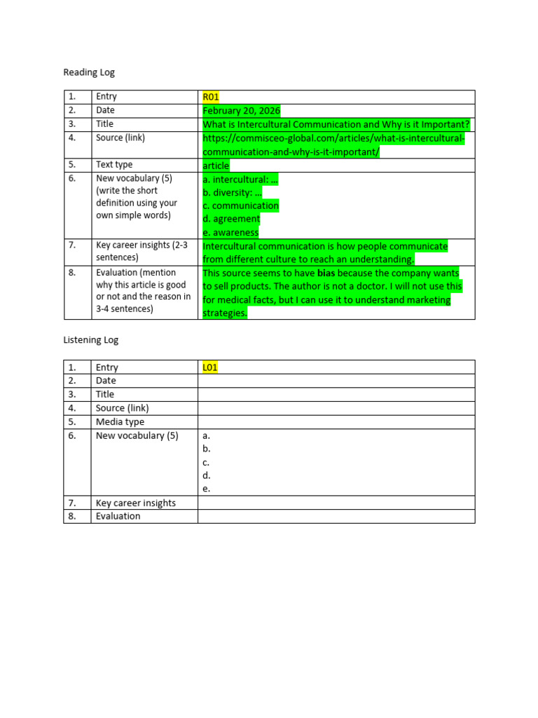 Contoh Format Log | PDF