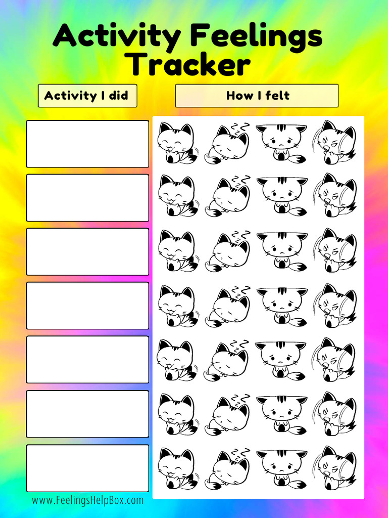 Activity Feelings Tracker Worksheet Free Download | PDF