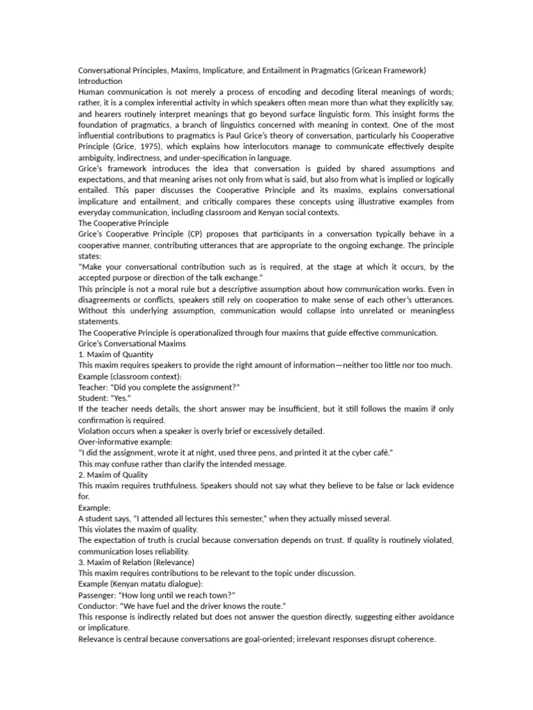 Phebby. Conversational analysis | PDF | Semantics | Logic