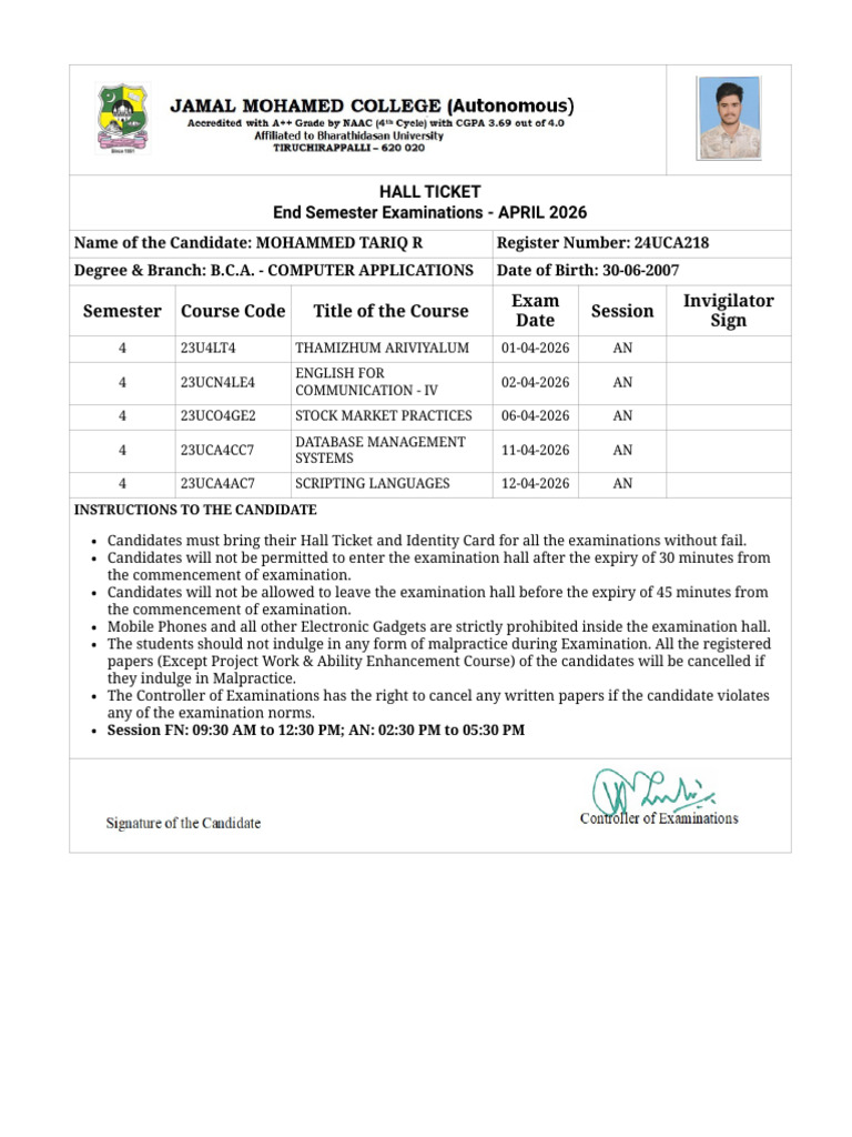 Jamal Mohamed College | PDF