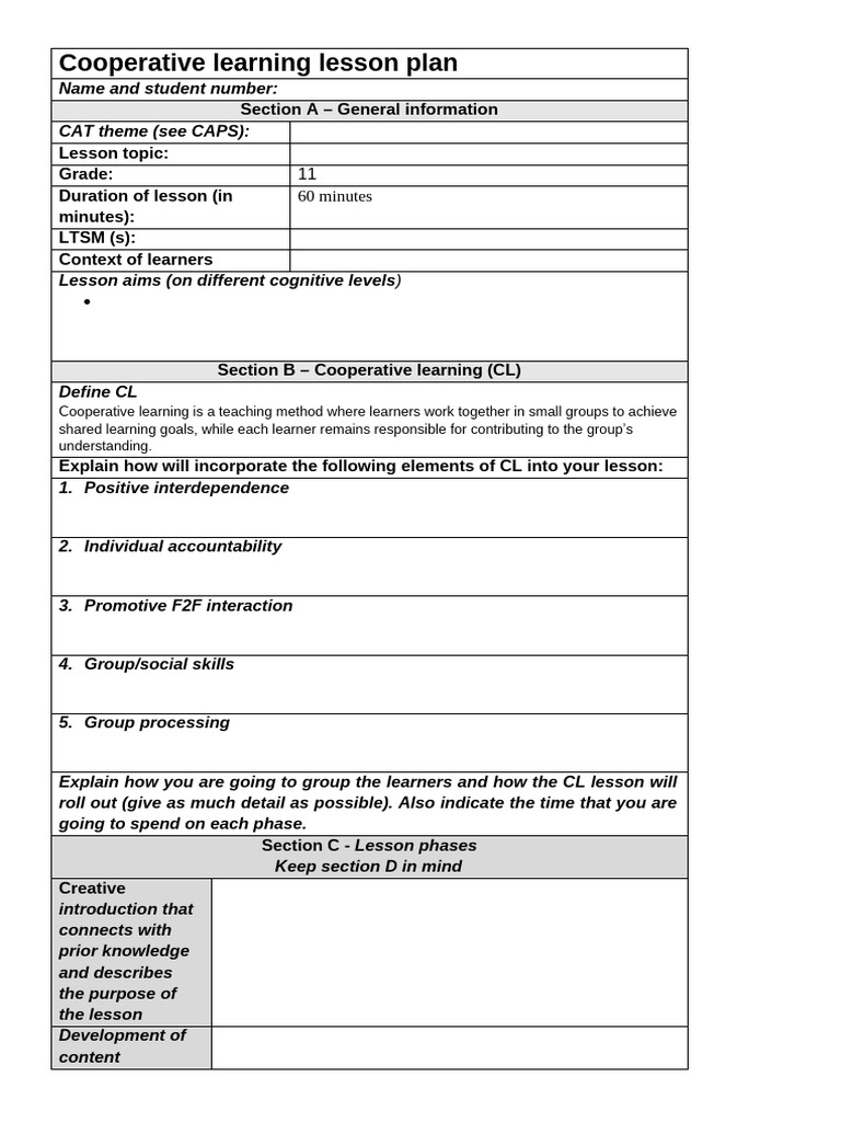 CST LESSON PLAN Week 6 P3 | PDF | Learning | Lesson Plan