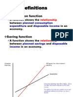 Definitions: Consumption Function