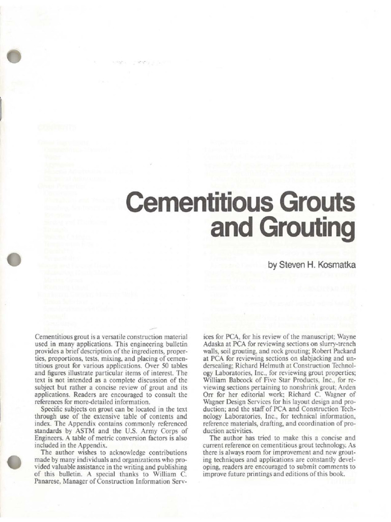 Cementitious Grouting | PDF | Concrete | Cement