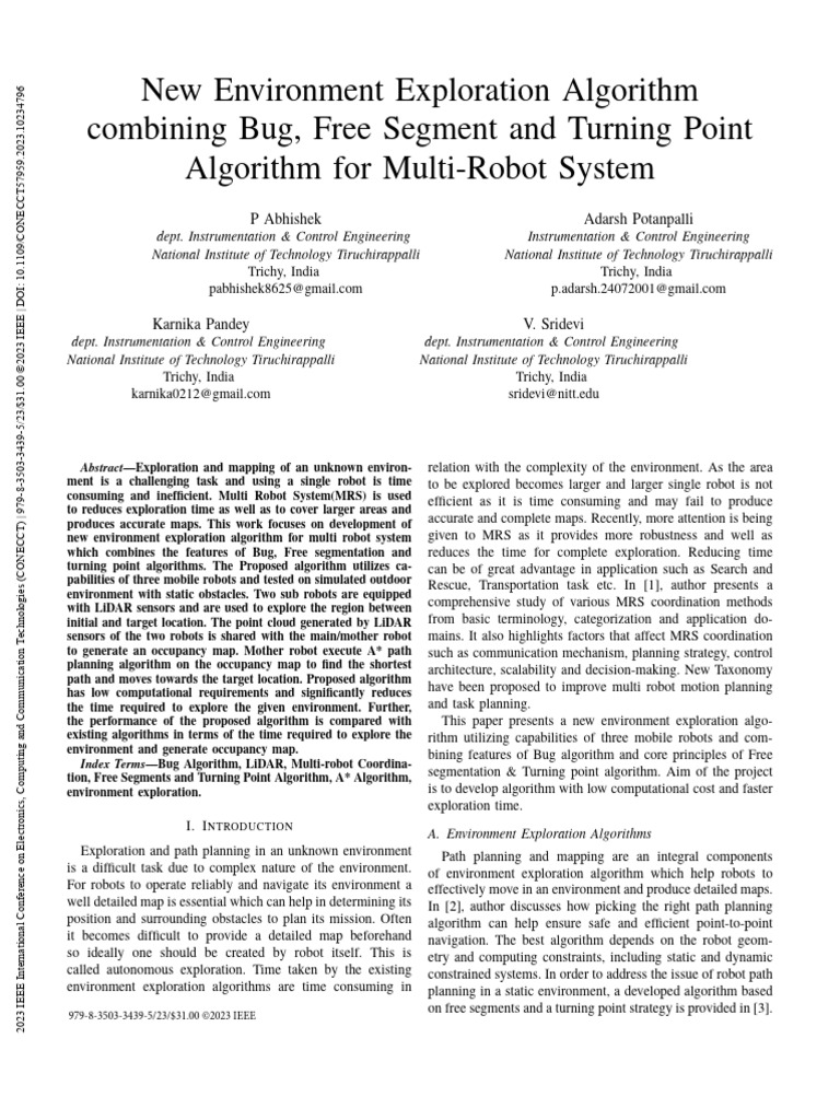 New Environment Exploration Algorithm Combining Bug Free Segment and ...