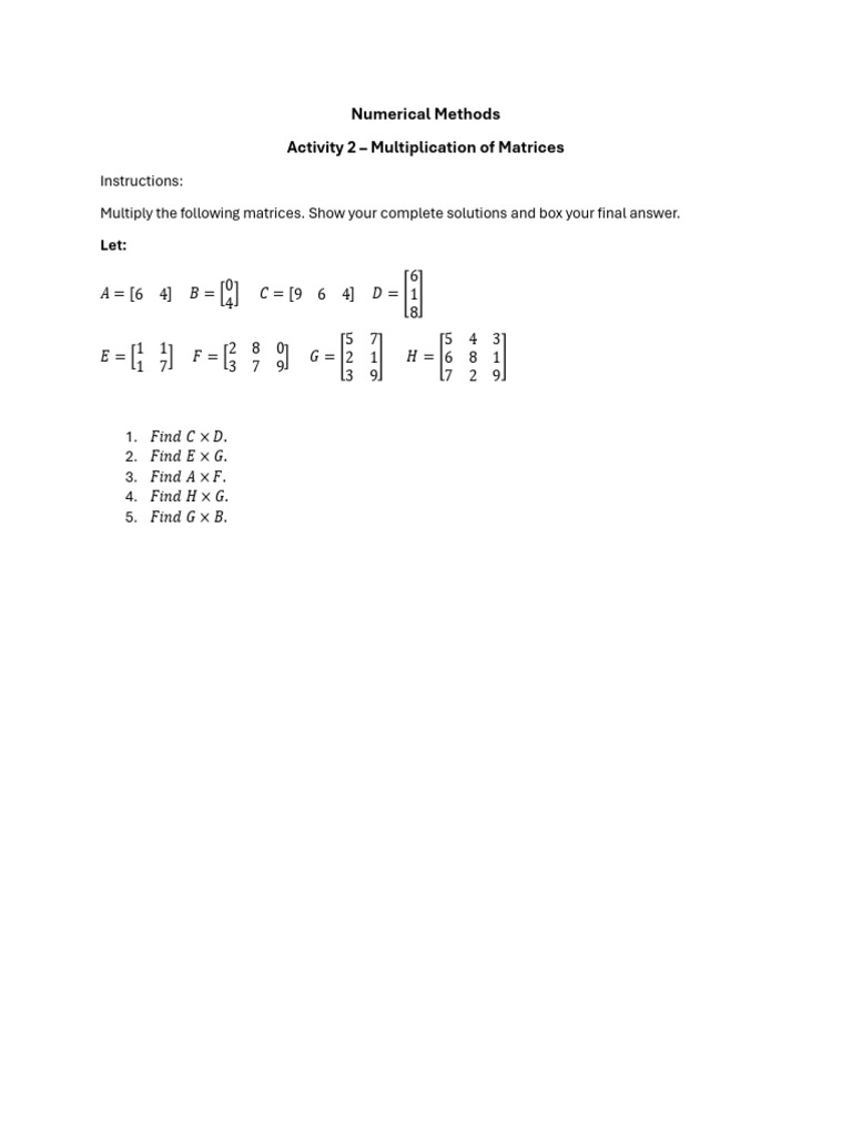 Numerical Methods - Activity No. 2 | PDF