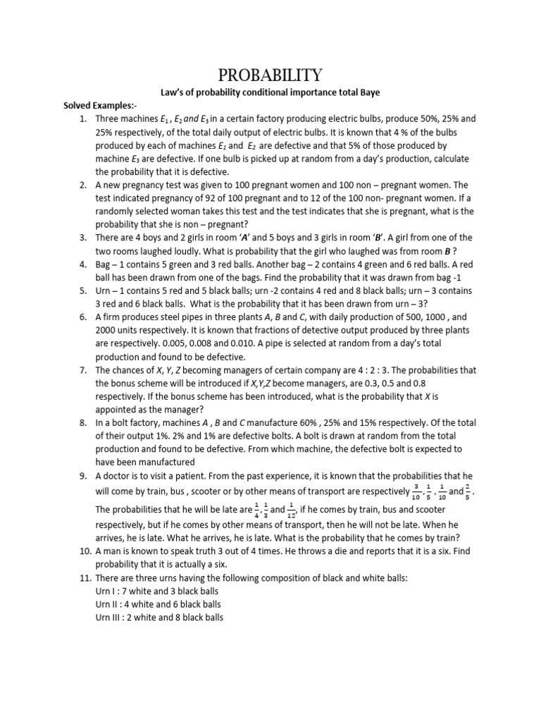 Maths Probability 4th April | PDF