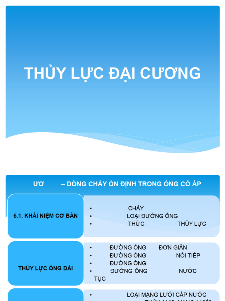 CHƯƠNG 6 - DÒNG CHẢY ỔN ĐỊNH TRONG ỐNG CÓ ÁP | PDF