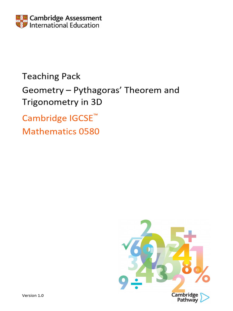 TeachingPack_Geometry_3D Pythag and Trig | PDF | Trigonometry | Triangle