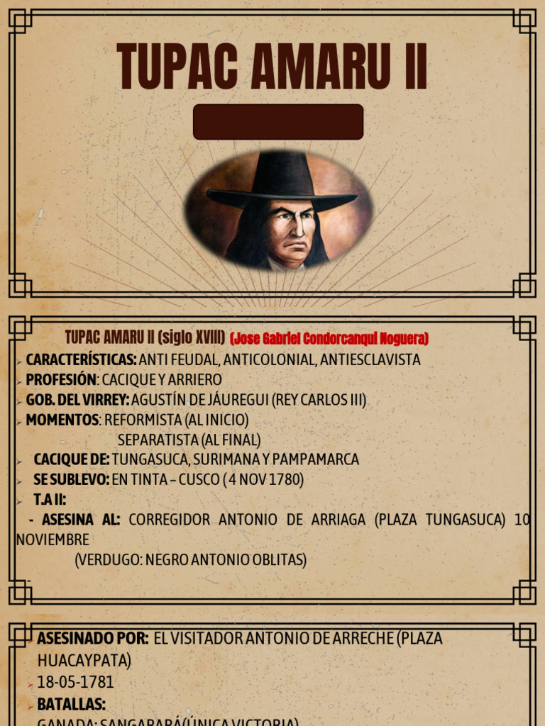 Tupac Amaru II | PDF | América del Sur | Antiguas colonias españolas