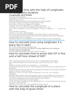 Time Zone Calculation in Geography | PDF | Longitude | Time