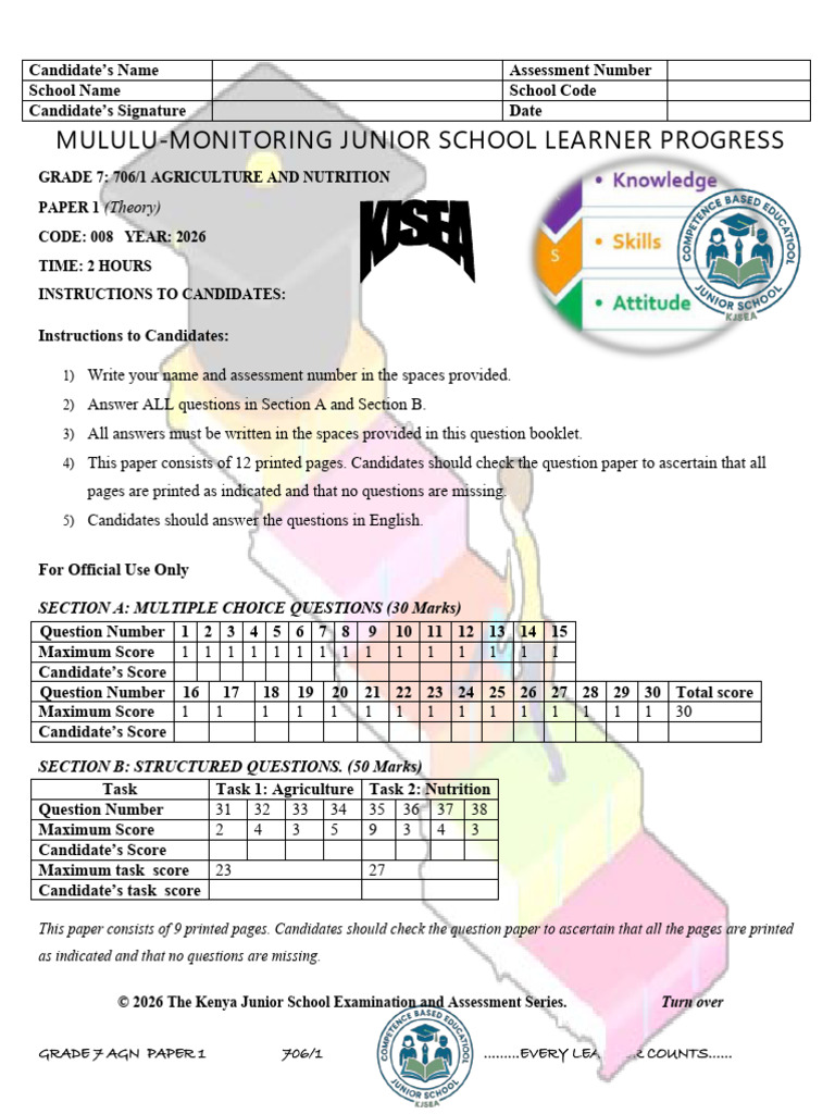 GRADE-7-AGRICULTURE-PP1 HOLIDAY ASSIGNMENT | PDF