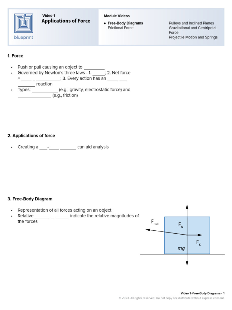 Applications of Force | PDF | Force | Friction