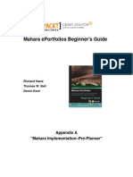 Mahara Eportfolios Beginner'S Guide: Appendix A "Mahara Implementation-Pre-Planner"