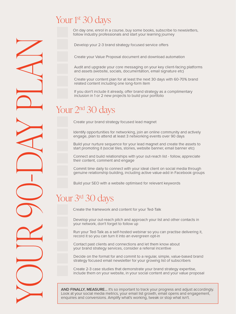 Brand Strategy 90 Day Plan | PDF