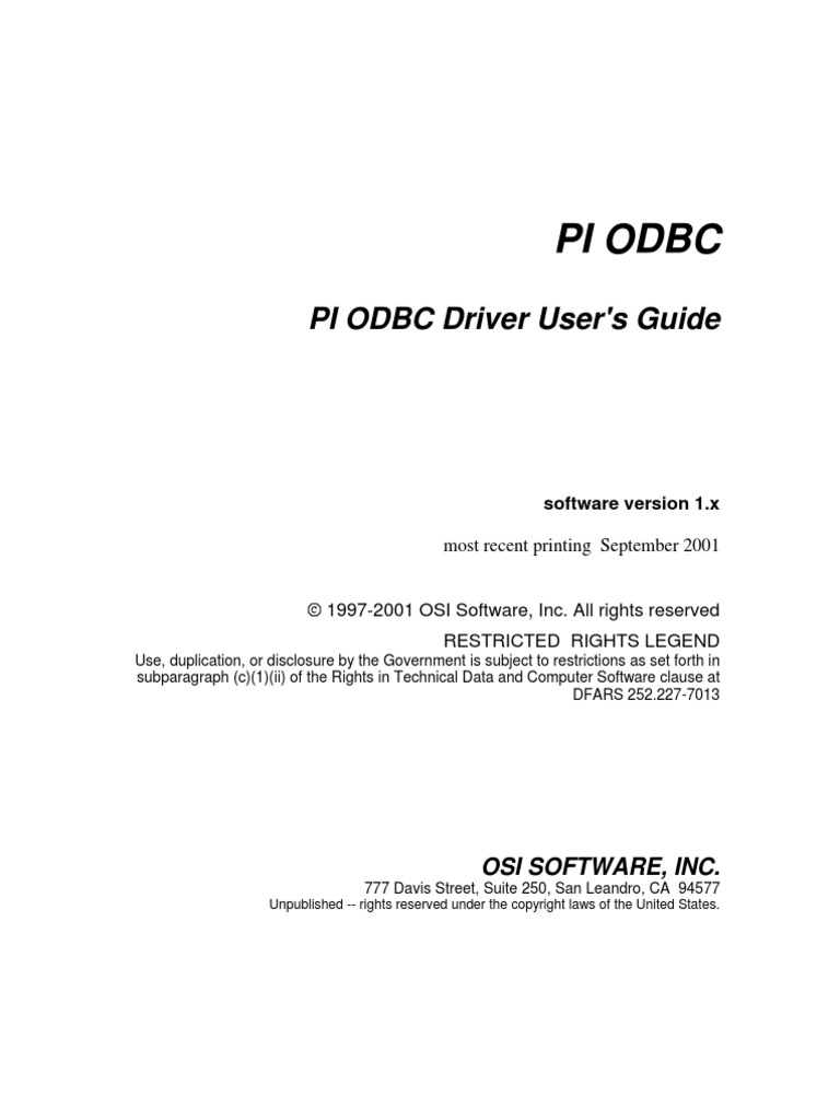 Pi Odbc Manual | PDF | Sql | Databases