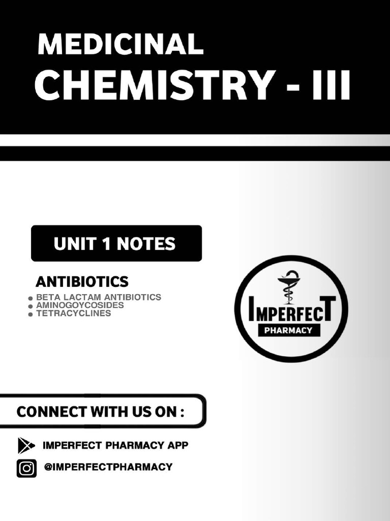 Unit 1 Medicinal Chemistry III Imperfect Pharmacy | PDF