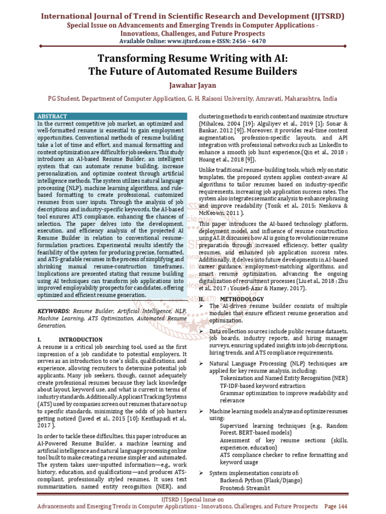 Transforming Resume Writing with AI The Future of Automated Resume ...