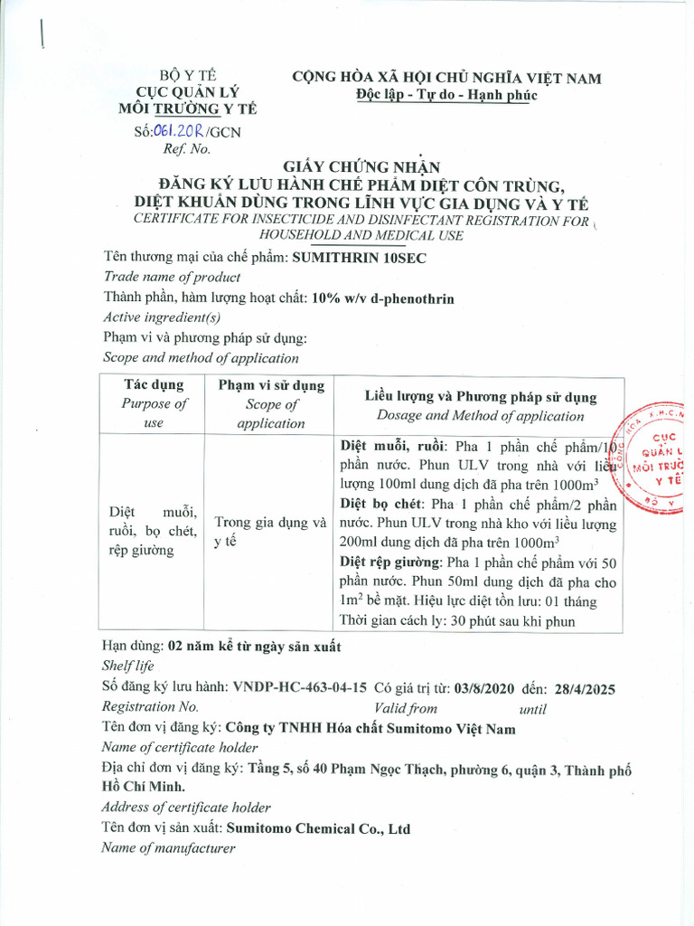 GCN Sumithrin 10SEC - 2025 | PDF