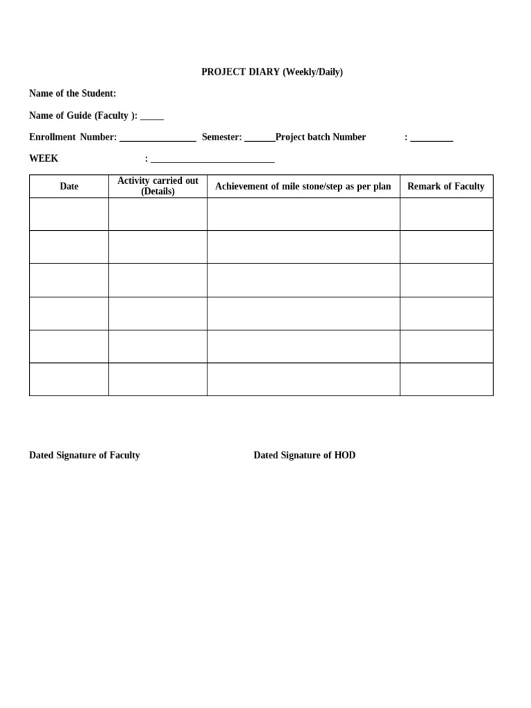 PROJECT Dairy Format | PDF
