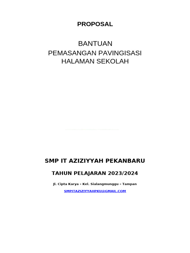 Proposal Paving Block | PDF