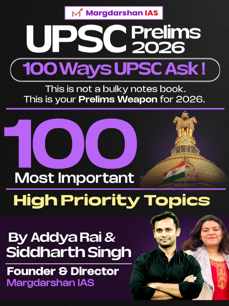 UPSC Prelims 2026 - 100 Most Important High-Priority Topics | PDF ...