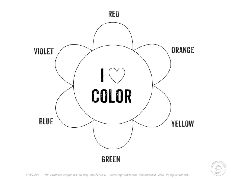 Mrprintables Secondary Colors Flower Color Wheel Blank Ltr | PDF