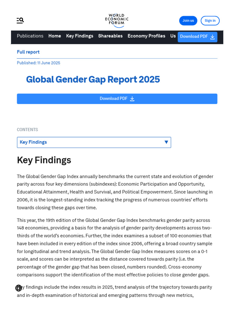 Key Findings - Global Gender Gap Report 2025 _ World Economic Forum ...