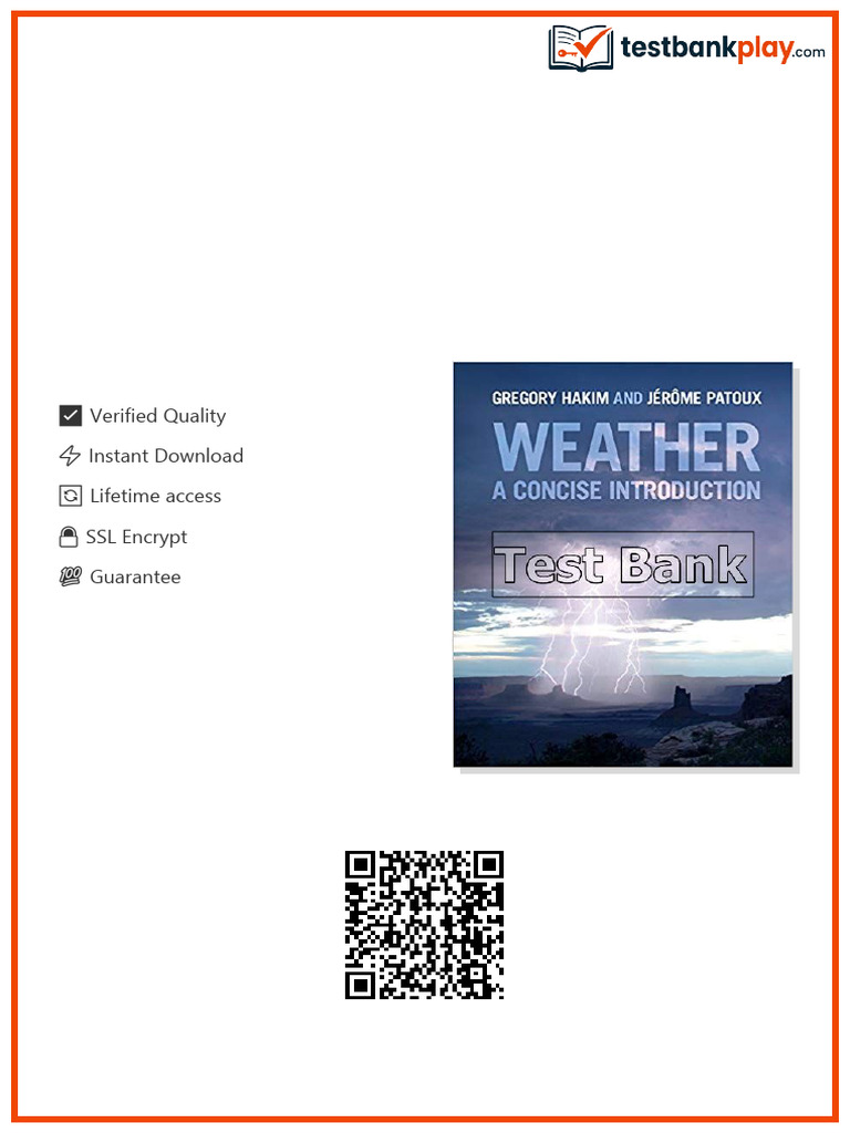 Weather A Concise Introduction 1st Edition Hakim Test Bank sample | PDF